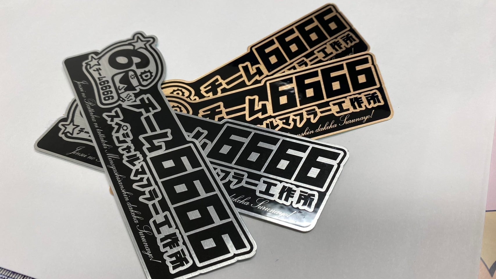 235 チーム6666 銀 耐熱ステッカー（中） | バイク神社