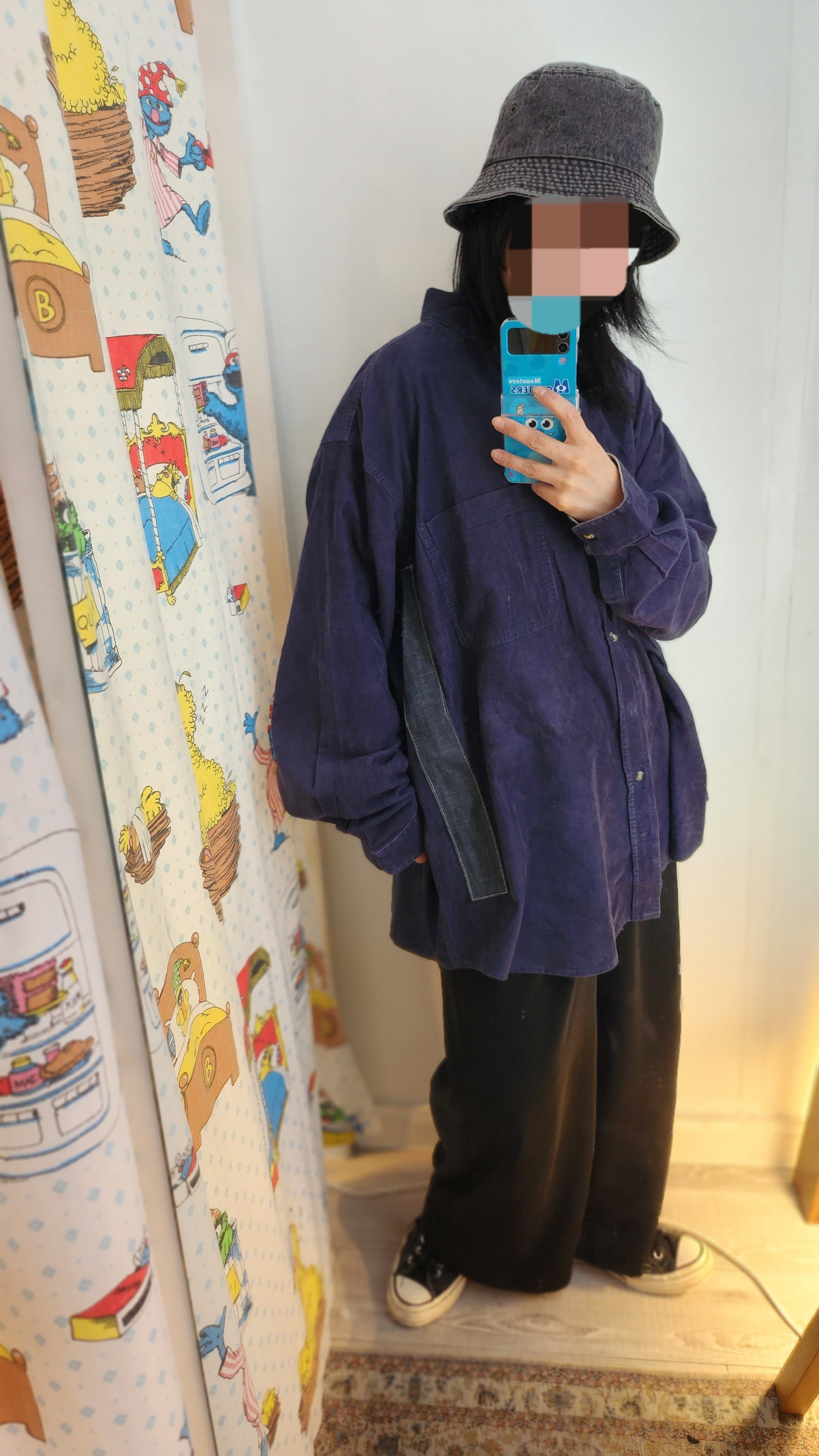リメイク ビッグシルエット コーデュロイ シャツ 2XL | vintage. lab