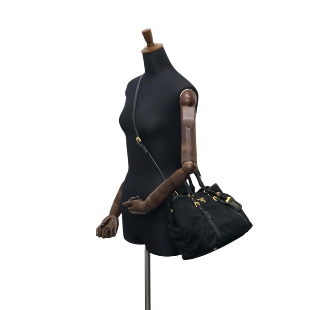 PRADA プラダ ハンドバッグ ブラック トライアングルロゴ レザー ナイロン 2way vintage ヴィンテージ オールド jun4wc