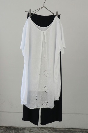 Euro linen asymmetric hem blouse