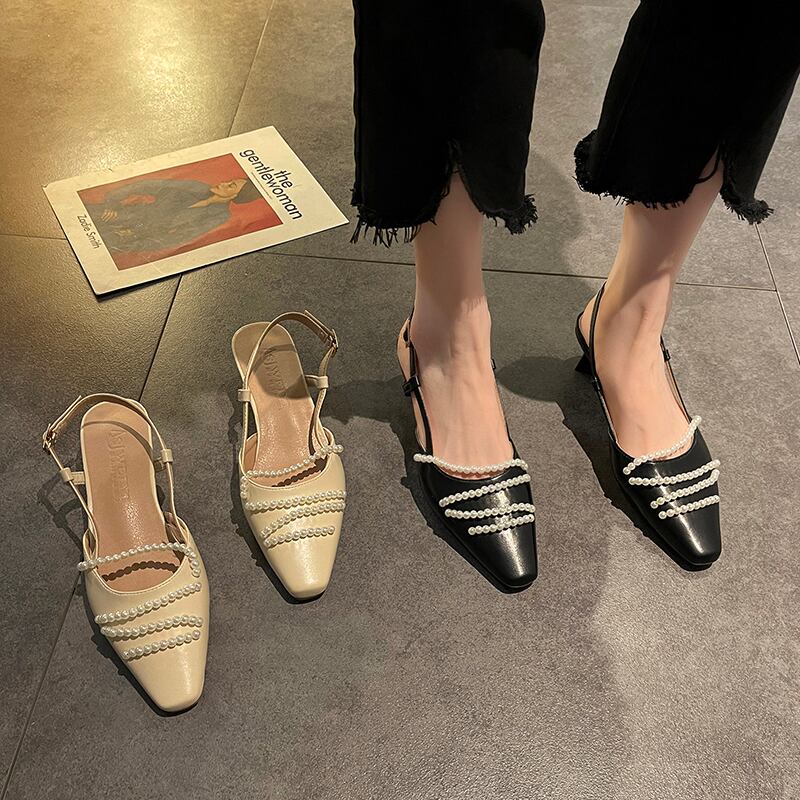 サンダルサマーレッドパールハイヒール 靴 シューズ 夏物 真珠 部族の婦人靴55689283500