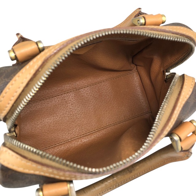 CELINE セリーヌ マカダム ハンドバッグ ブラウン PVC レザー ミニバッグ ミニボストン vintage ヴィンテージ オールド i42xbv