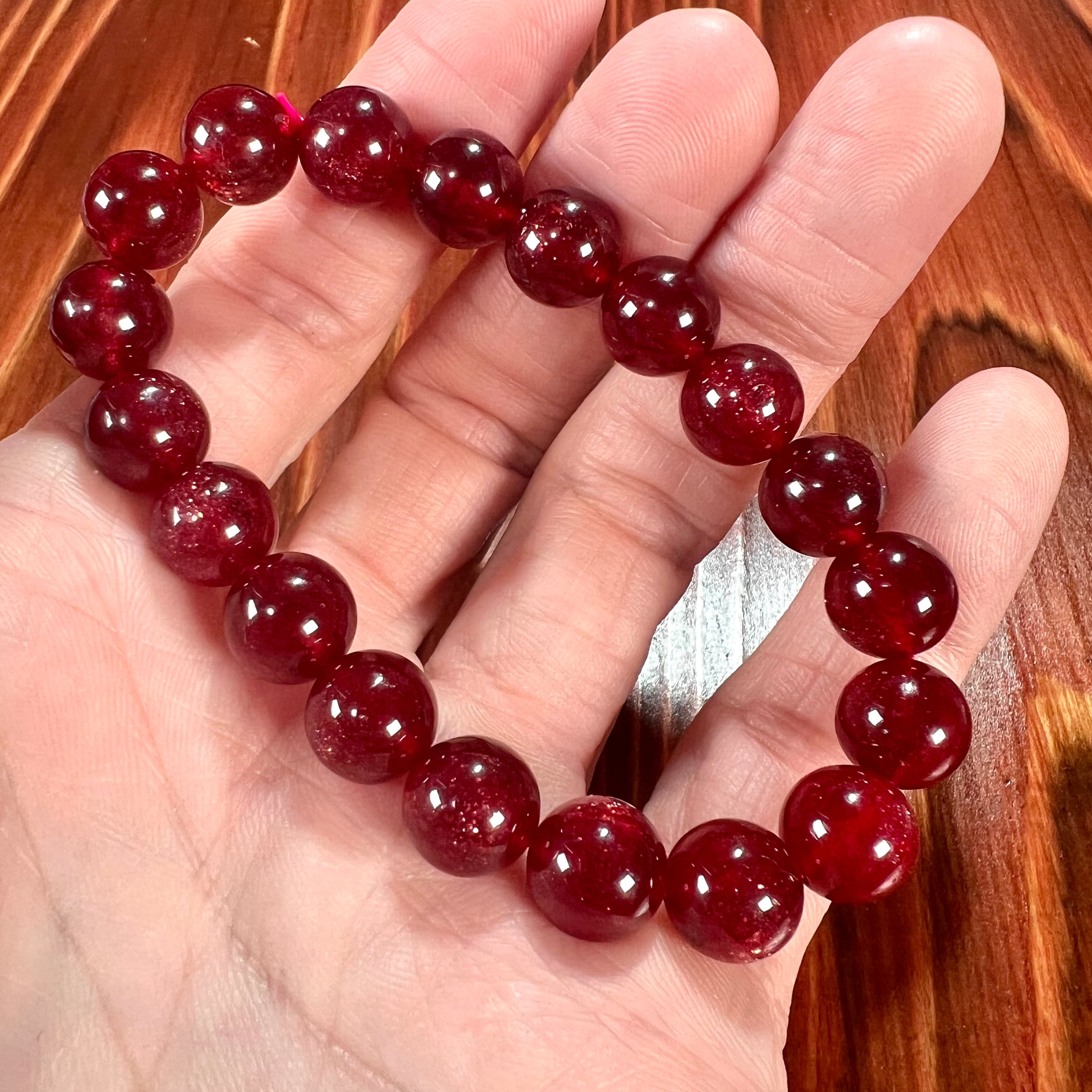 ピンクシラーアクアマリンブレスレット 極上ピンクシラーアクアマリンブレスレット