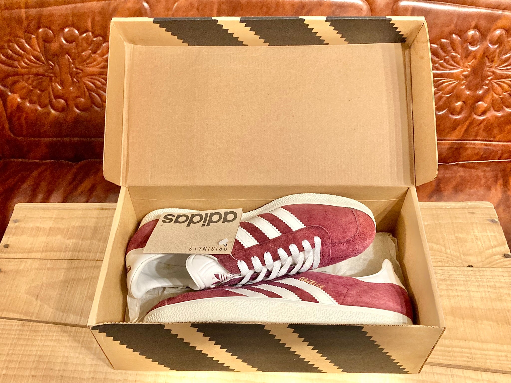 adidas（アディダス） GAZELLE（ガッツレー ガゼル）ワインレッド/白 7