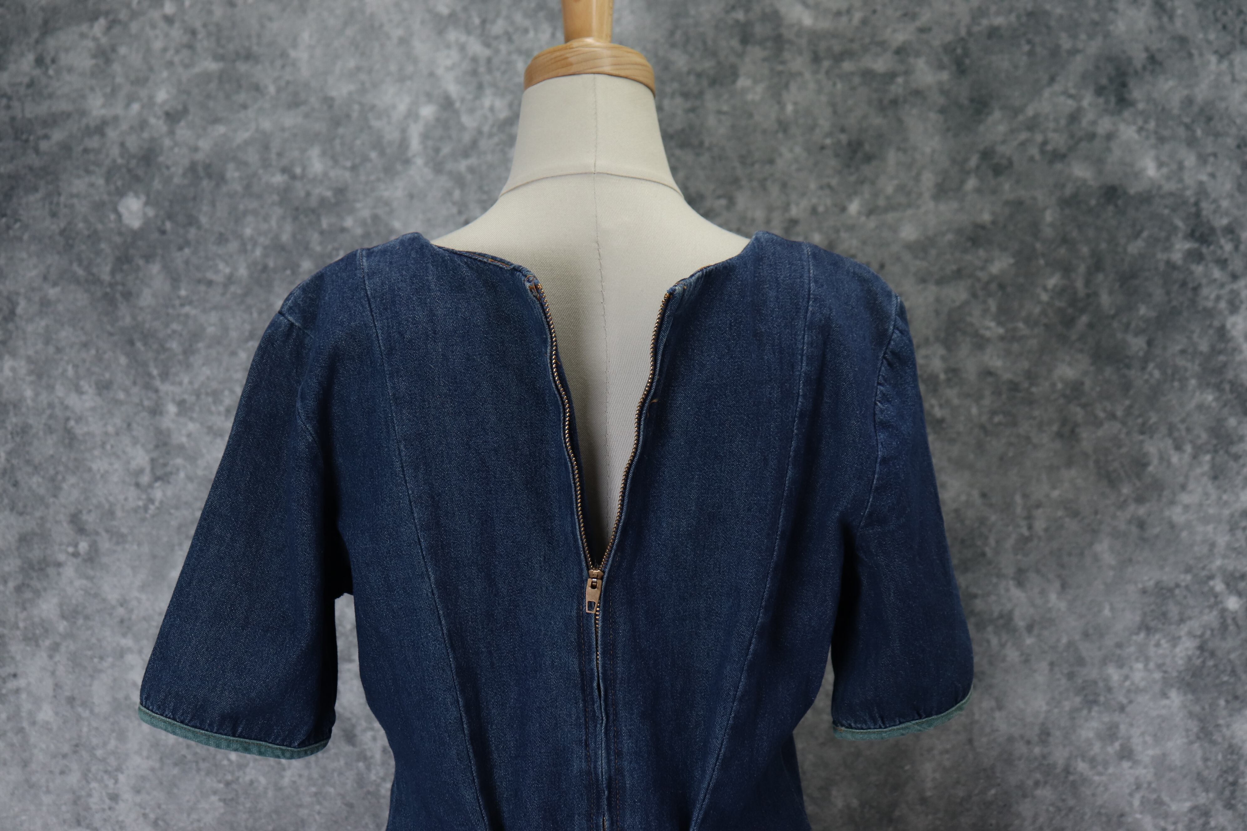 レディース 70 80年代 Usa製 デニム タイトロングワンピース ヴィンテージ アメリカ古着 インディゴブルー M Roger S Ladies ロジャース レディース