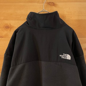 【THE NORTH FACE】デナリジャケット フリースジャケット ワンポイントロゴ 刺繍ロゴ ハーフドーム ジップアップ フルジップ 黒 L ノースフェイス US古着