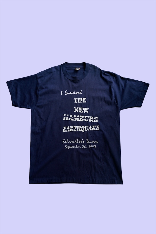USA製 SCREEN STARS BEST / 1990 New Hamburg Earthquake Tee / Navy XXL