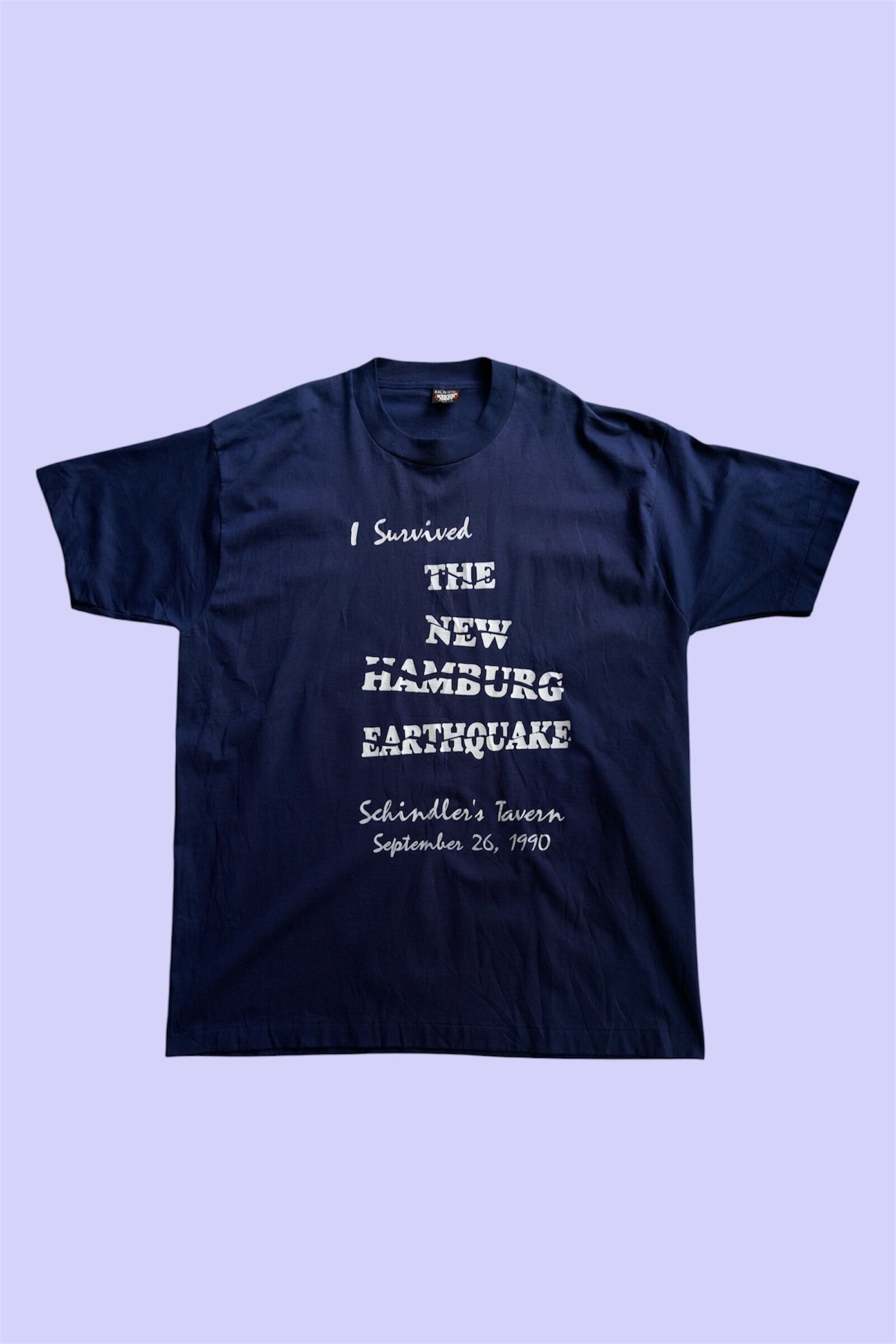 USA製 SCREEN STARS BEST / 1990 New Hamburg Earthquake Tee / Navy XXL