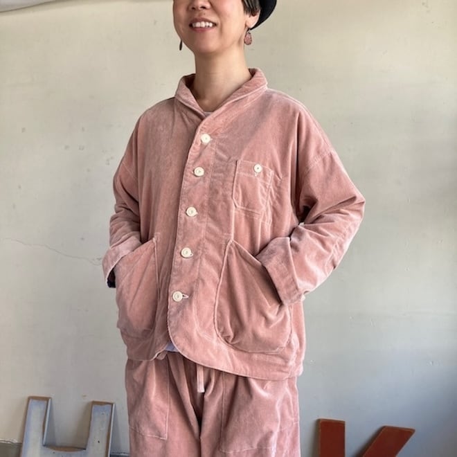 【雰囲気抜群❗️】快晴堂 コーデュロイ ジャケット プルオーバー 大きめサイズ 快晴堂 レディース ジャケット きれいなシャンブレーコール シャツ