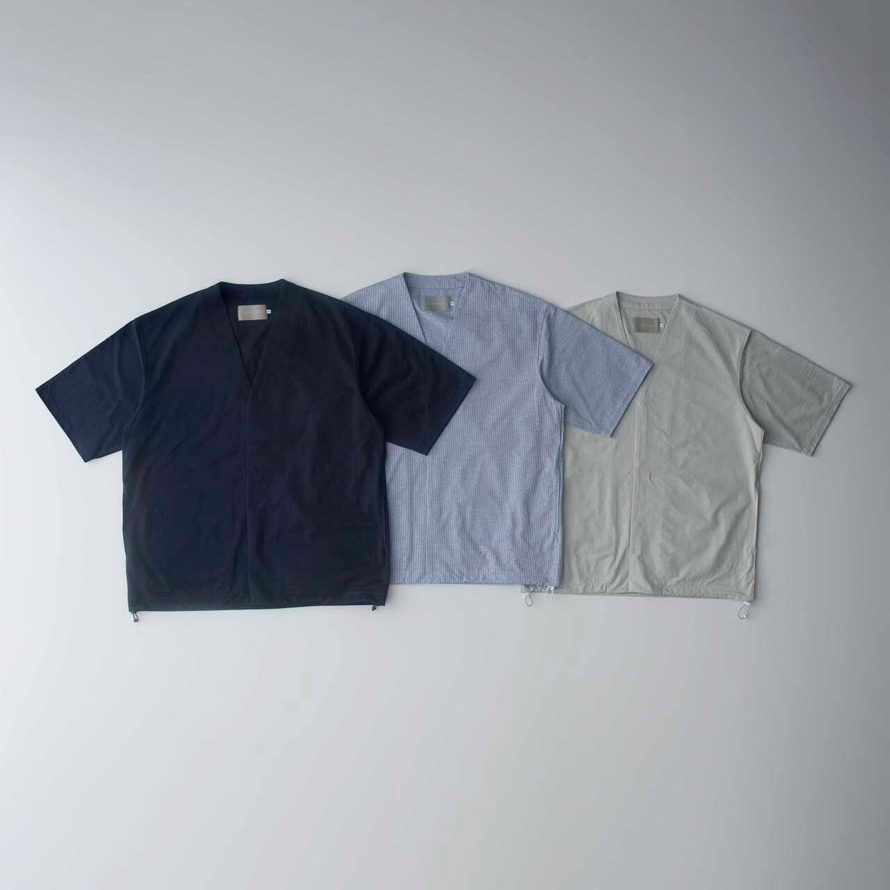 【CURLY＆Co.】Seersucker Collarless Shirt CURLY&Co./SEERSUCKER COLLARLESS SHIRT | TheWeft