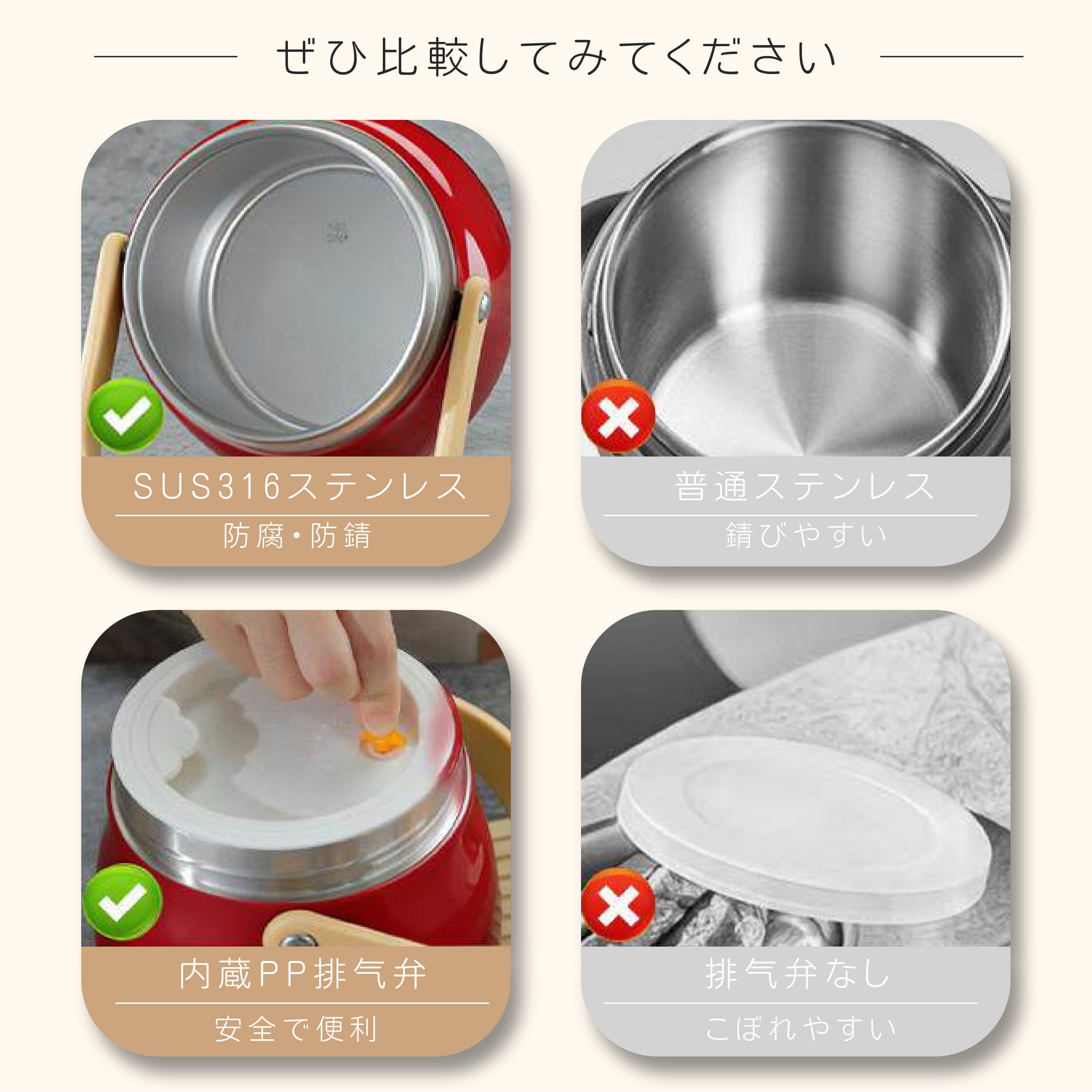 HY 12 . [1500 ml ]316ステンレス保温ポット 大容量 保温・保冷 密閉防