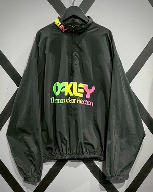 【X VINTAGE】Logo Print Vintage Loose Half Zip Nylon Pullover