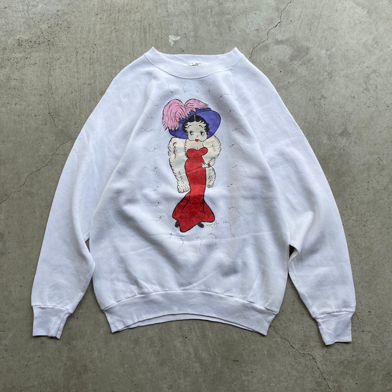 80年代 ビンテージ Betty-Boop ベティーちゃん 手描き ペイント ラメ 