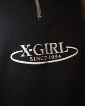 【X-girl】OVAL LOGO HALF ZIP SWEAT TOP【エックスガール】