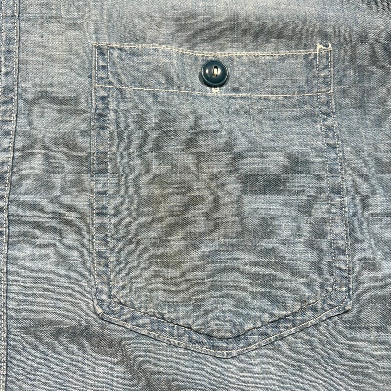 40's U.S.NAVY シャンブレーシャツ USN Chambray Shirt 台襟 ダブル