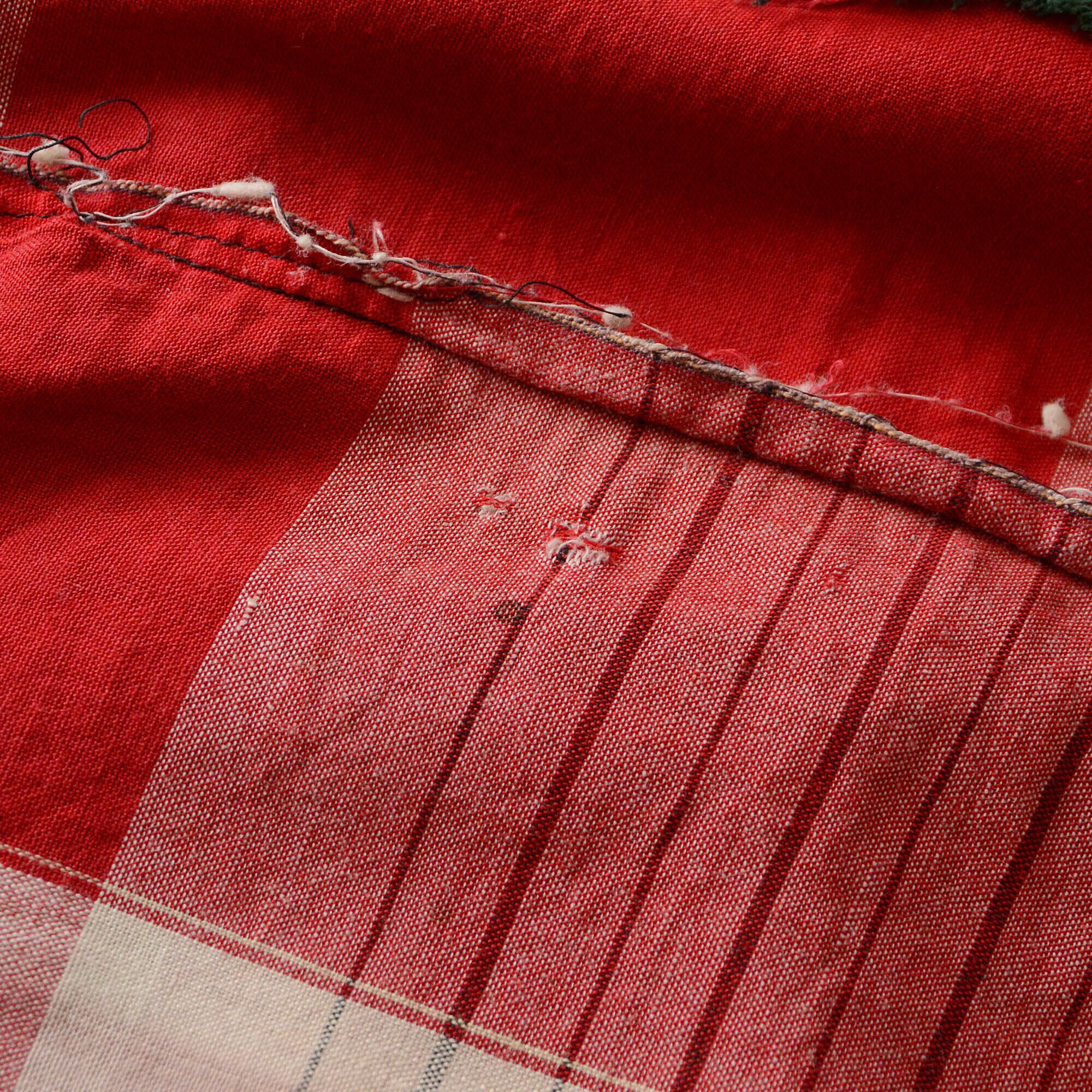 古布 木綿 布団皮 リメイク素材 格子模様 ジャパンヴィンテージ 昭和