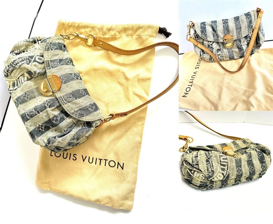 限定 LOUIS VUITTON ルイヴィトン モノグラム デニム ミニプリーティ