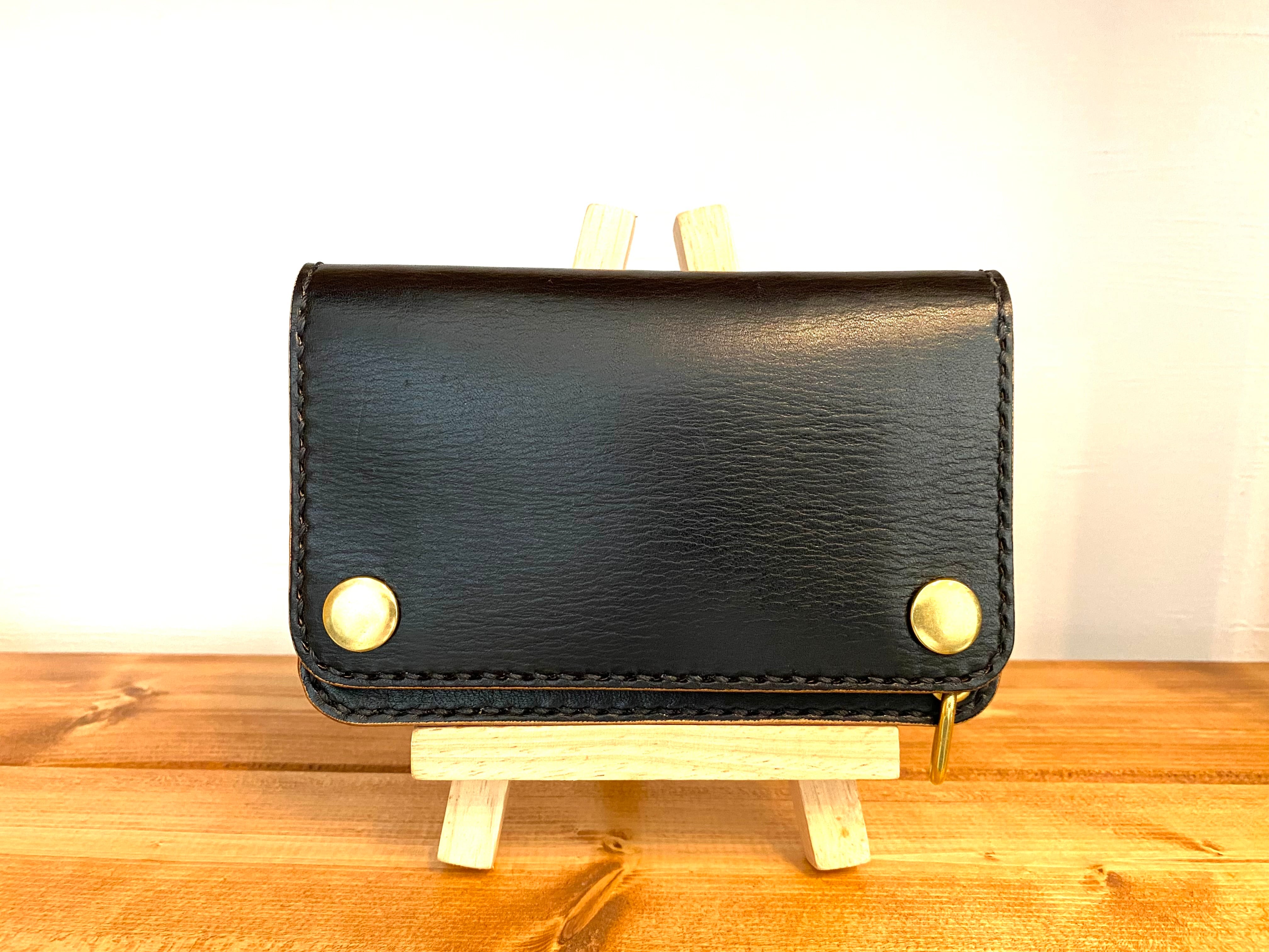 トラッカーウォレット ショート ミニ 財布 ブラック | ashitae