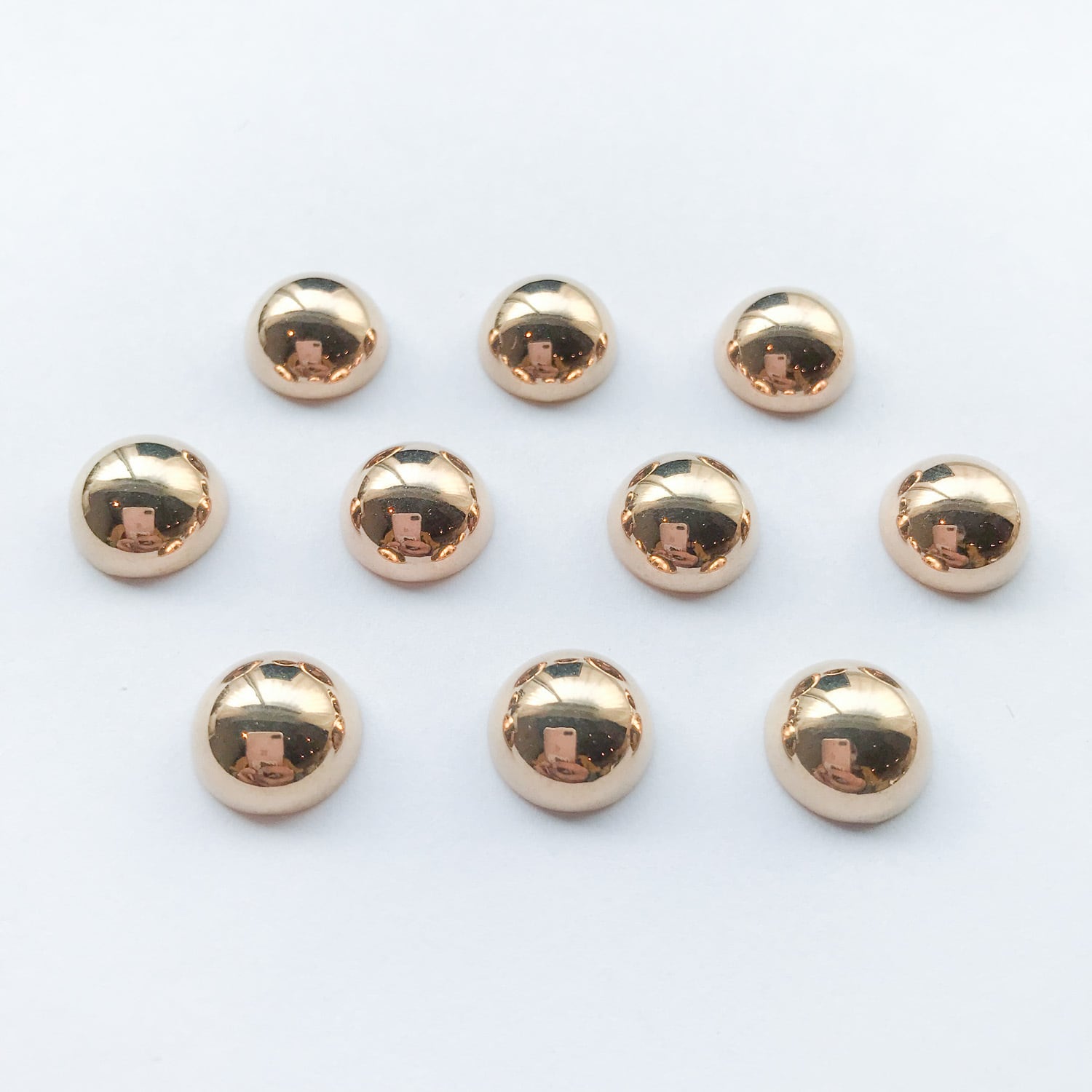 再入荷〉丸型ゴールドカボション（10p） | Dua-アクセサリーパーツショップ