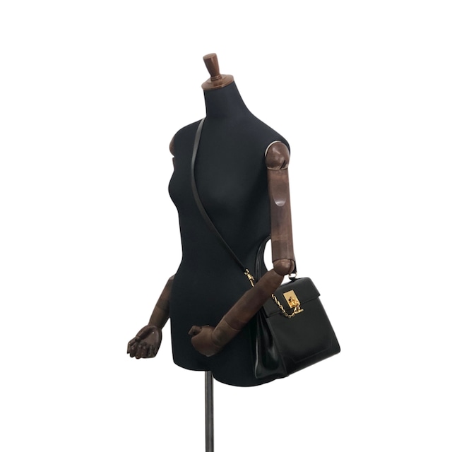 CELINE セリーヌ ショルダーバッグ ブラック ガンチーニ レザー 2way vintage ヴィンテージ オールド nifgs8