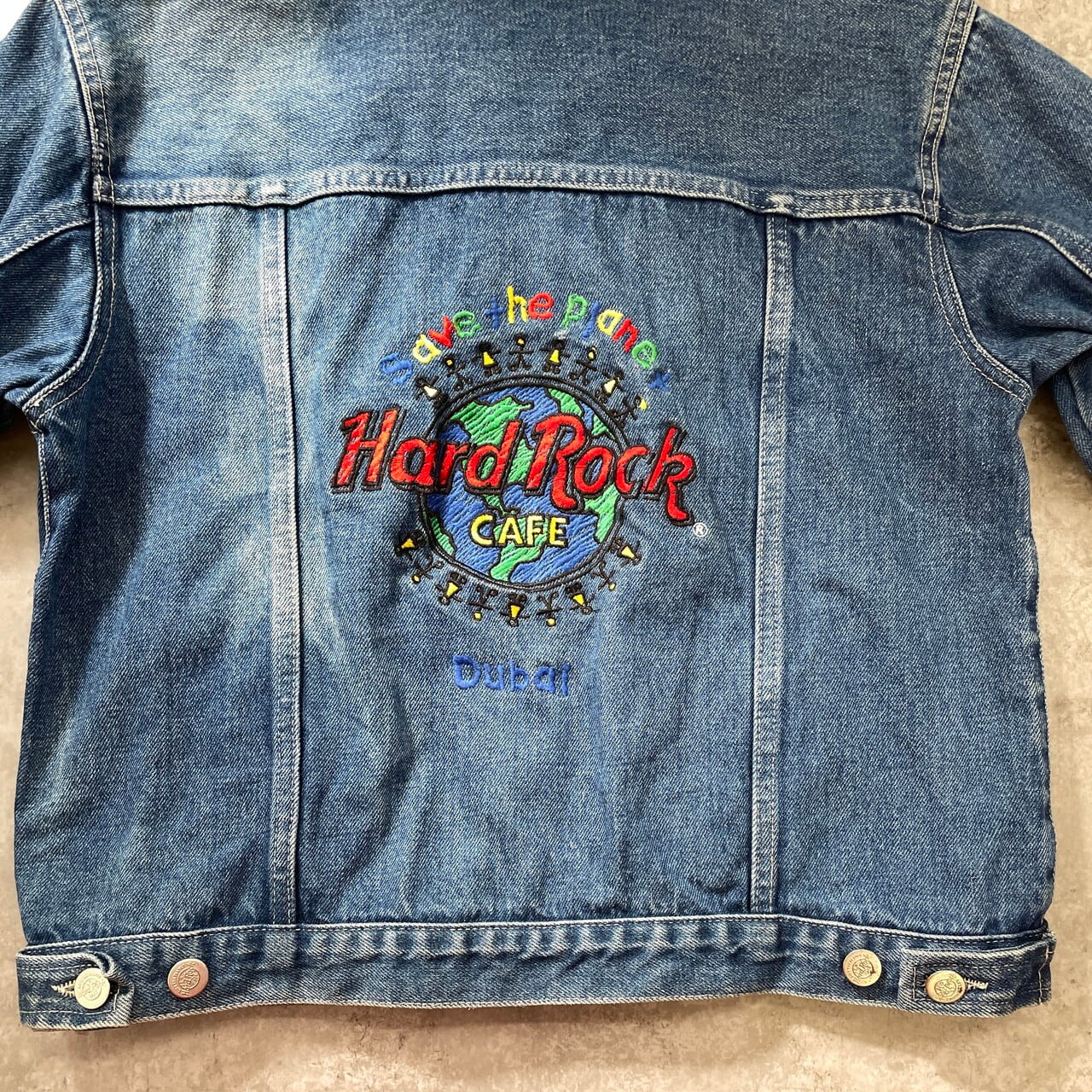 90年代 Hard Rock CAFE ハードロックカフェ ドバイ バックロゴ 刺繍