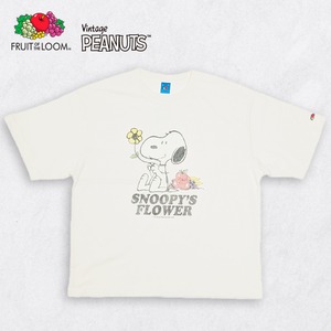 スヌーピー Tシャツ フルーツオブザルーム × PEANUTS コラボ 染み込みプリント 綿100% 半袖Tシャツ【送料無料】