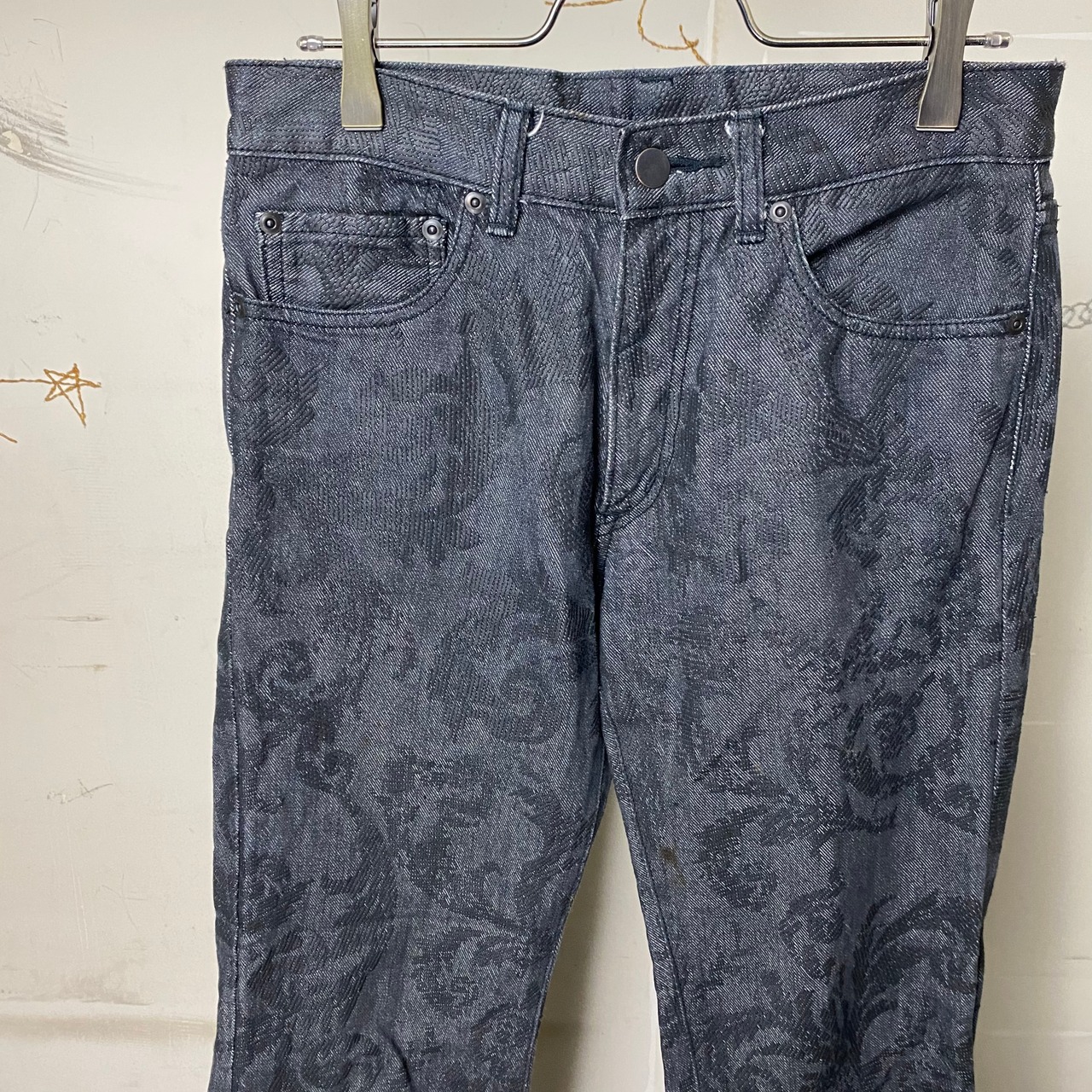 vintage YOSHIYUKI KONISHI (FICCE) paisley printed black denim pants