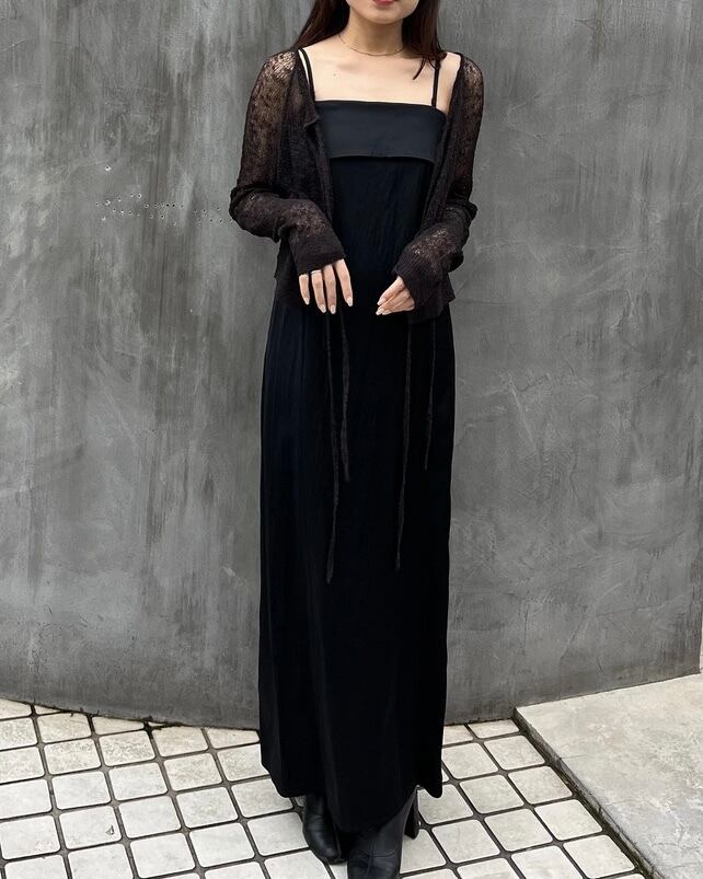 CASA FLINE カップ付2wayサテンベアドレス Black | planet3rd