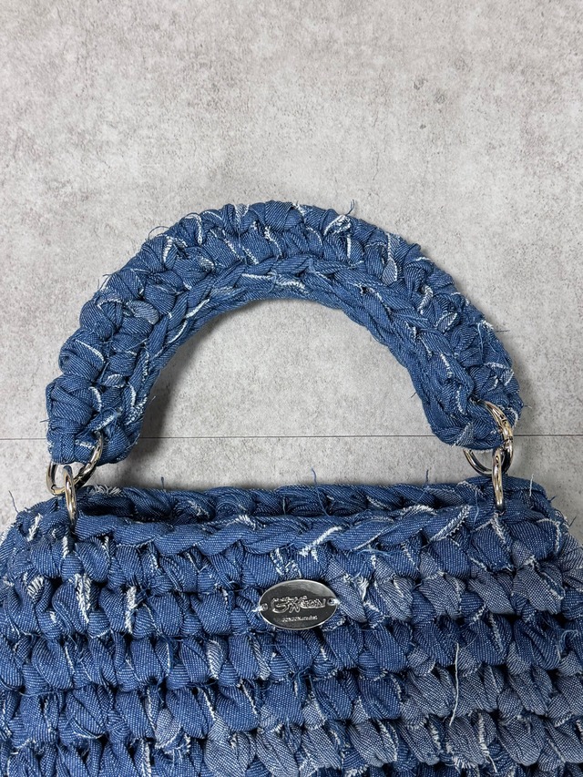《1点もの》angle denim bag /medium blue