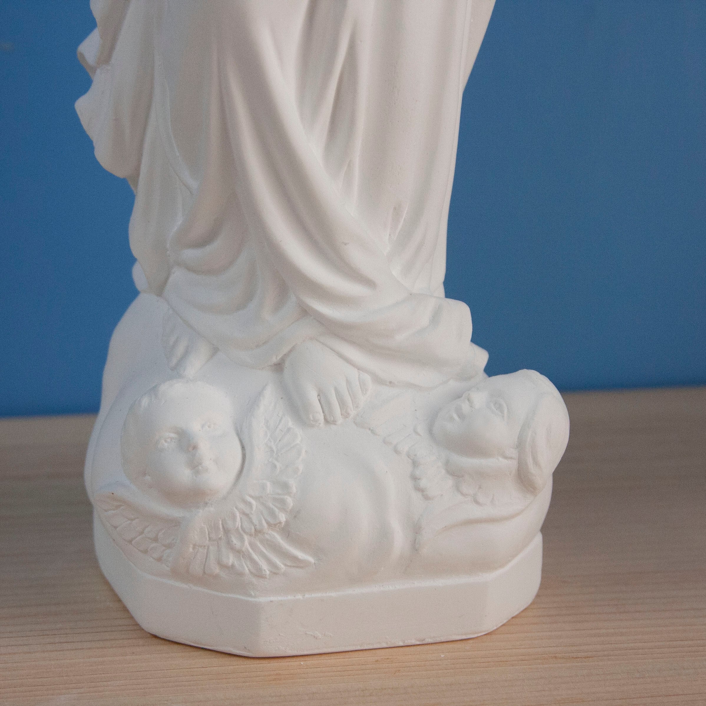 被昇天の聖母像【27cm】室内用白色仕上げ | 中田ザビエル工房