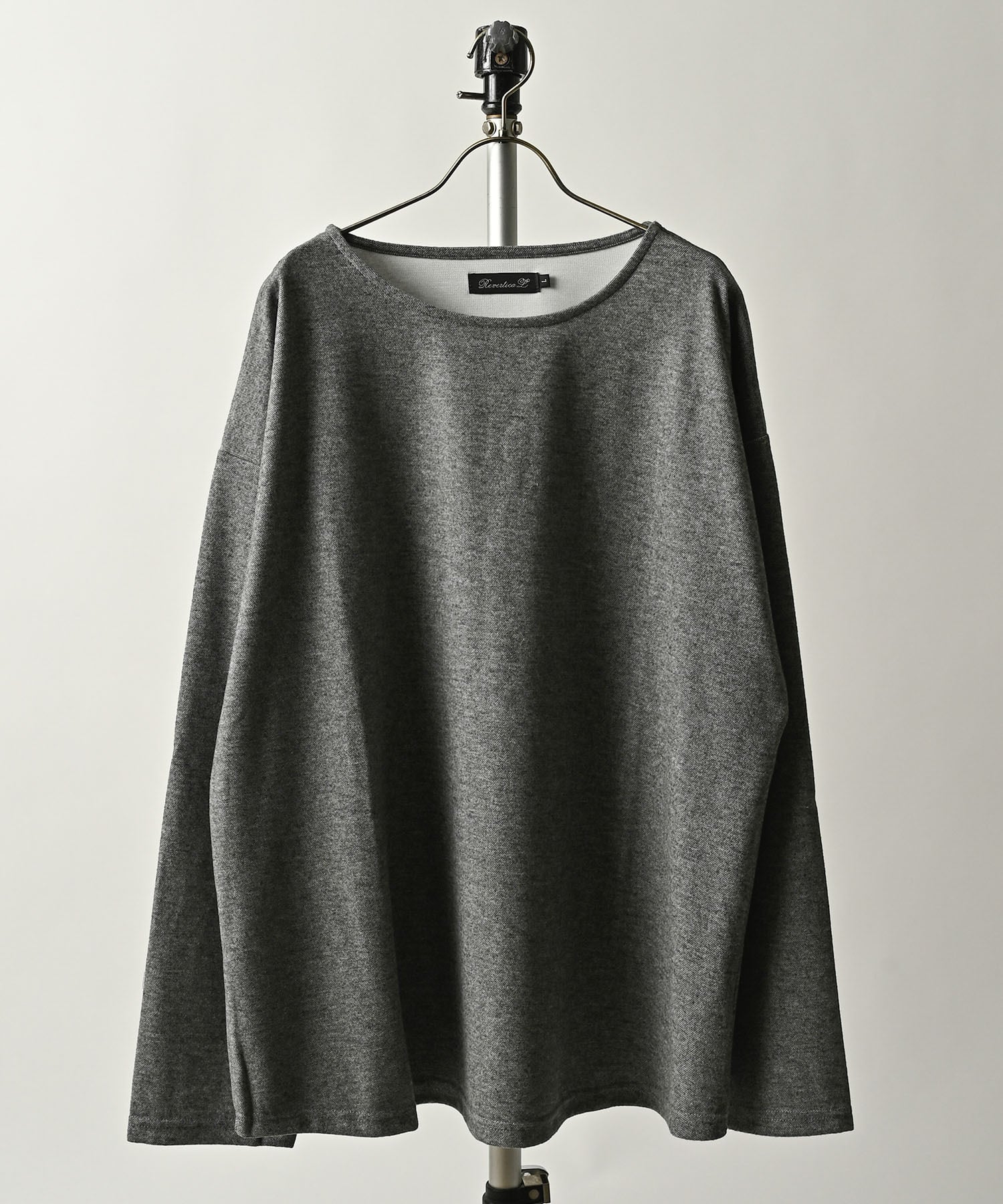 Revertical Boat neck long sleeve TEE (GRY) RV9118