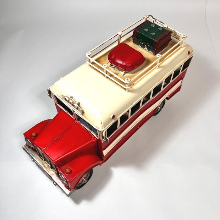 ブリキ クラシックバス 赤 コレクション おもちゃ アメリカン