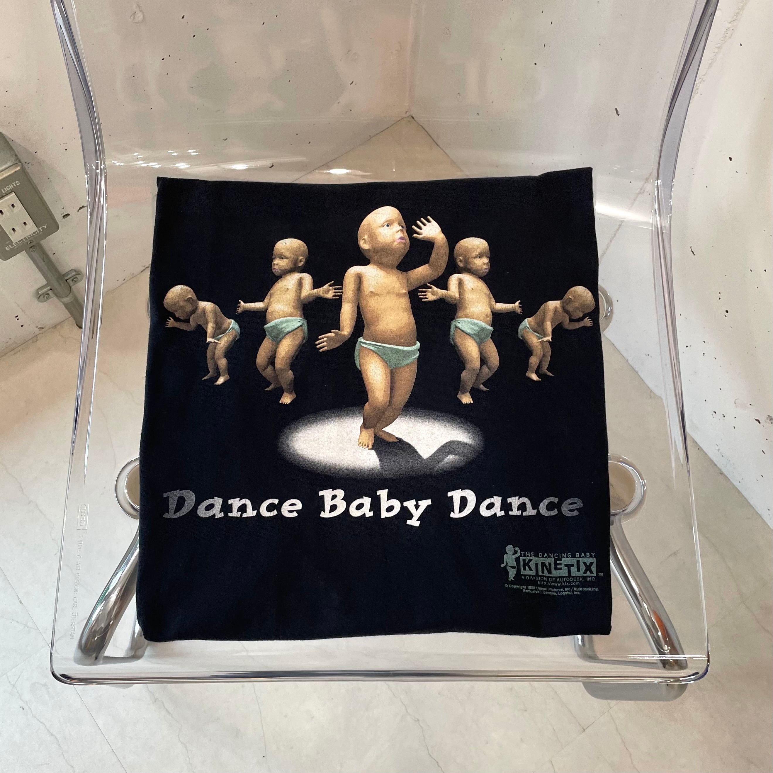 1990's vintage DANCING BABY printed t-shirt black color | coysclothing