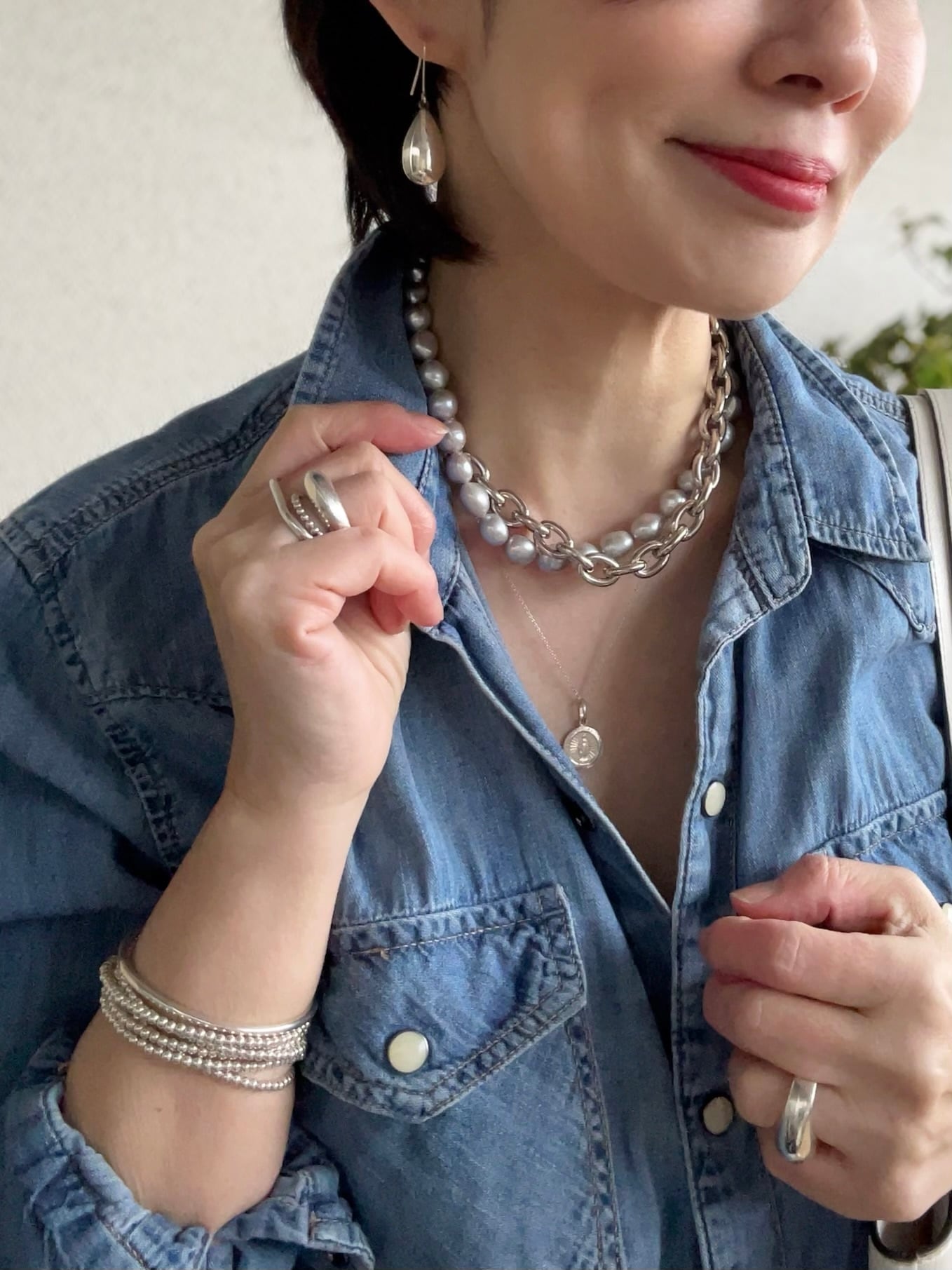 シルバーバロックパールネックレス | 上品なアクセサリー | こだわり