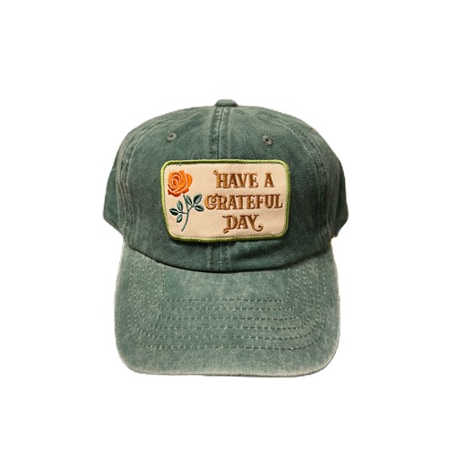 HAVE A GRATEFUL DAY #6 Panel Cap Green