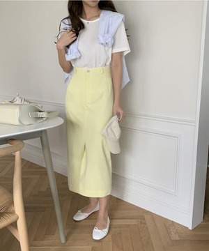 《即納商品》forest cotton skirt (ivory / yellow)