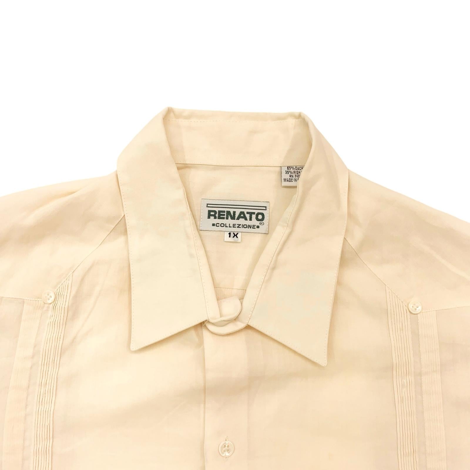 Renato 長袖シャツ ｷｭｰﾊﾞｼｬﾂ ｺｯﾄﾝﾘﾈﾝ ホワイト | 古着屋 EAGLEBASE