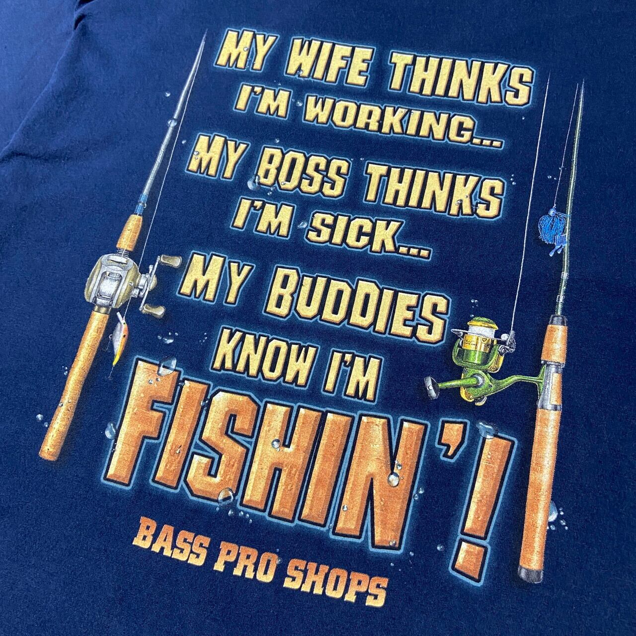 Bass Pro Shop 企業ロゴ ブラックバス 魚 フィッシング バックプリント
