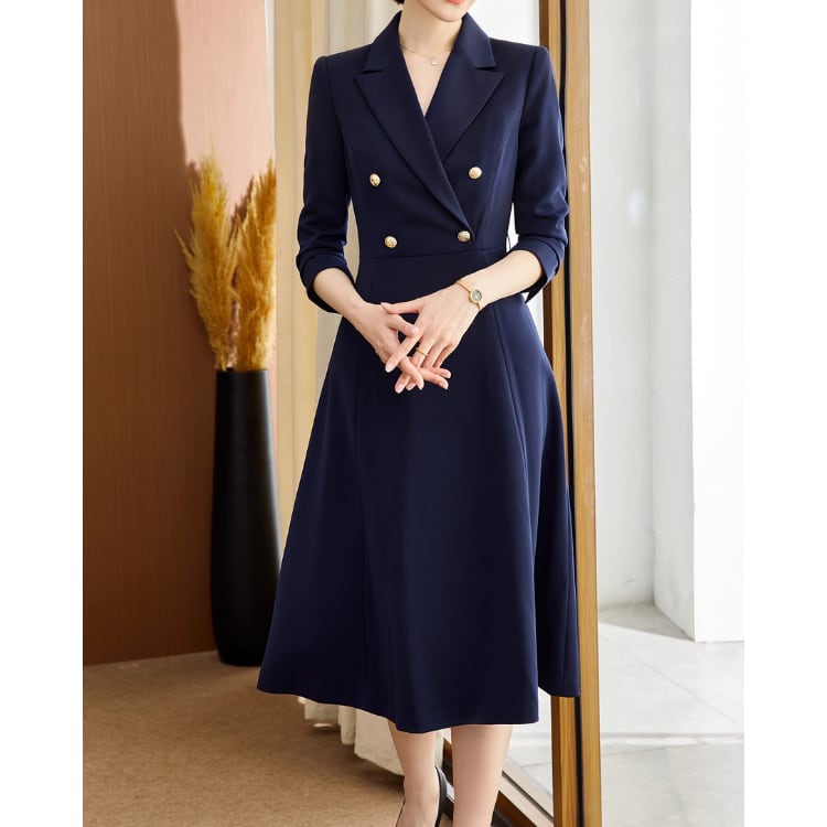 ダブルブレスト シャツワンピース ◆2col YH9773