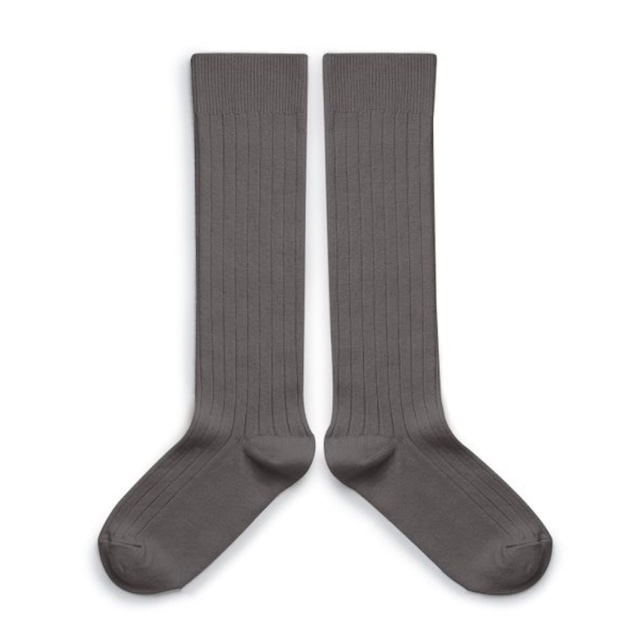 Collegien /  La Haute Ribbed Knee-high Socks - Gris Galet