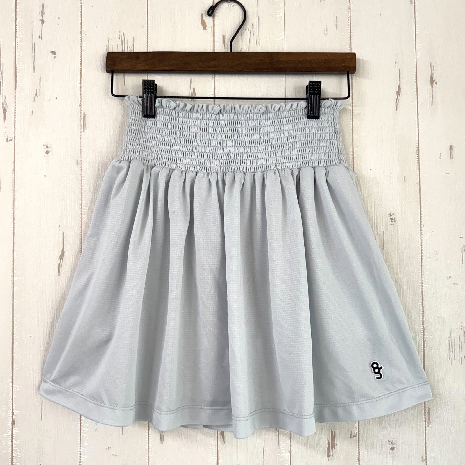 WAIST SHIRRING SKIRT -LIGHT BLUE-