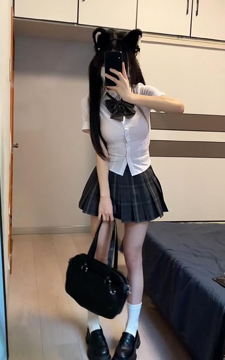 WhimsiNova] コスプレ セクシー制服 3点セット（トップス/ミニスカート