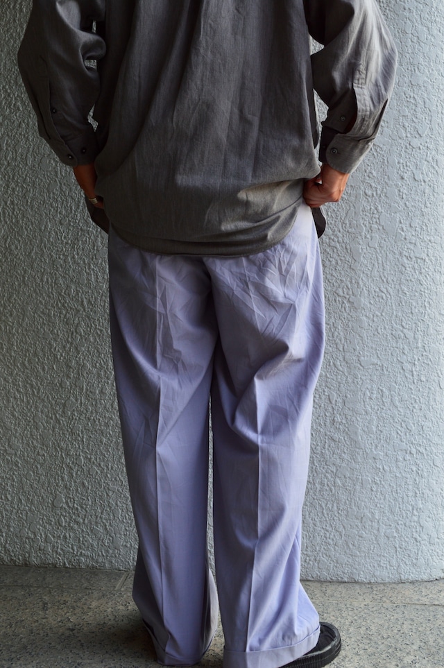 STACY ADAMS 1980's-90's From USA Center Intuck Wide Slacks Windowpen Polyblend Rayon ステイシーアダムス 80s ワイドスラックス