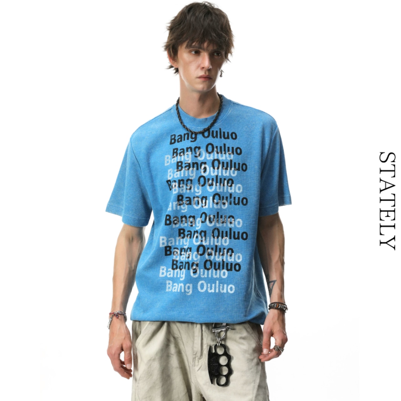 Shadow Text ワッフルTee/2color_T208・画像10