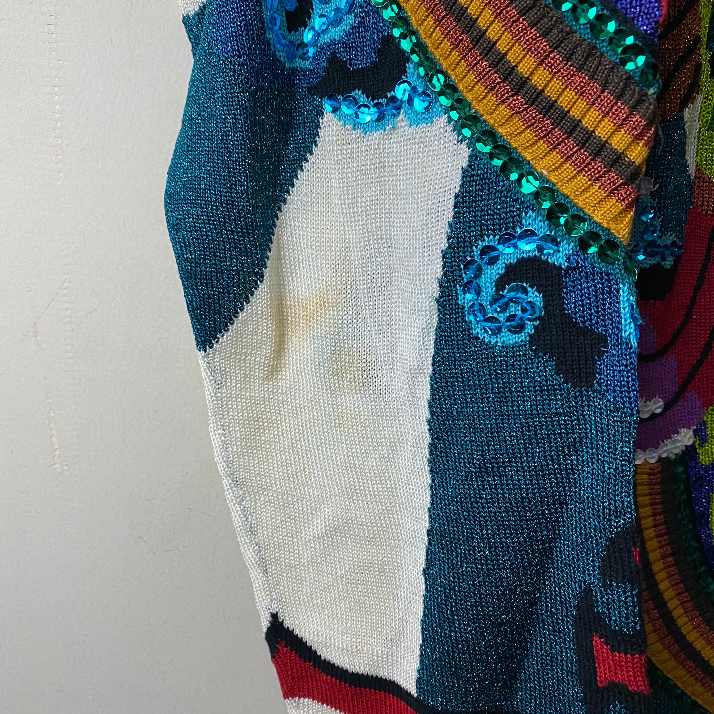 YOSHIYUKI KONISHI FICCE UOMO decorative hand-knit sweater | NOIR 