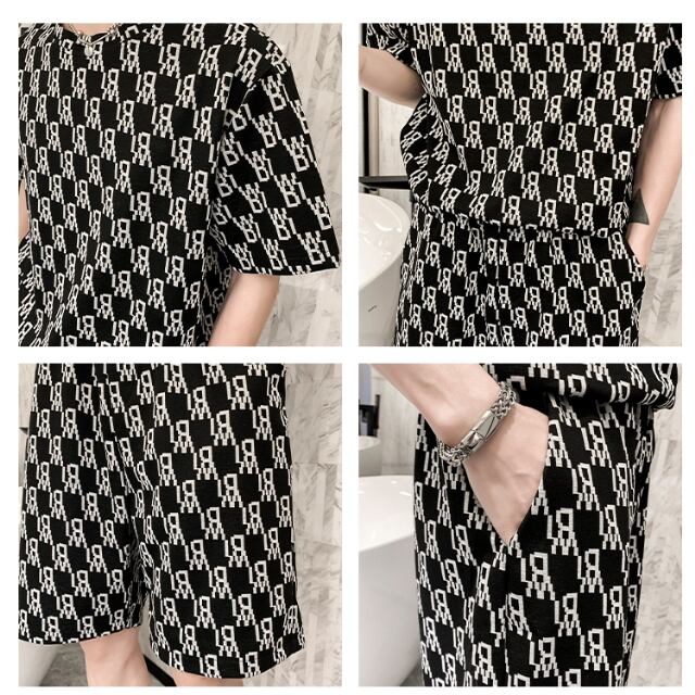 8YARDS ハチヤーズ　総柄　セットアップ　シャツ　ハーフパンツ　メンズ　ロゴ 8YARDS ハチヤーズ 総柄 セットアップ シャツ ハーフパンツ メンズ ロゴ