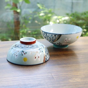 有田焼　お茶碗　白うさぎ　緑・大 9-159