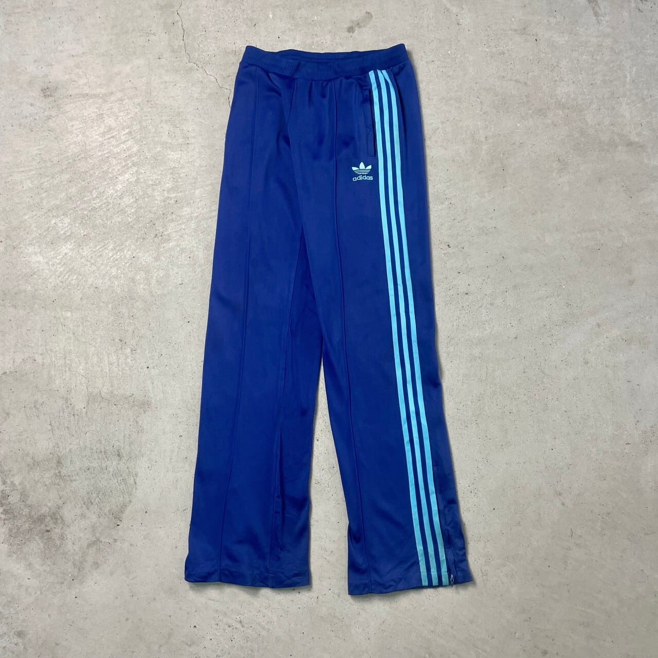 adidas アディダス ジャージ トラックパンツ トレフォイル メンズ M 青 adidasアディダス トレフォイル ロゴ刺繍 トラックパンツ 青×白 L