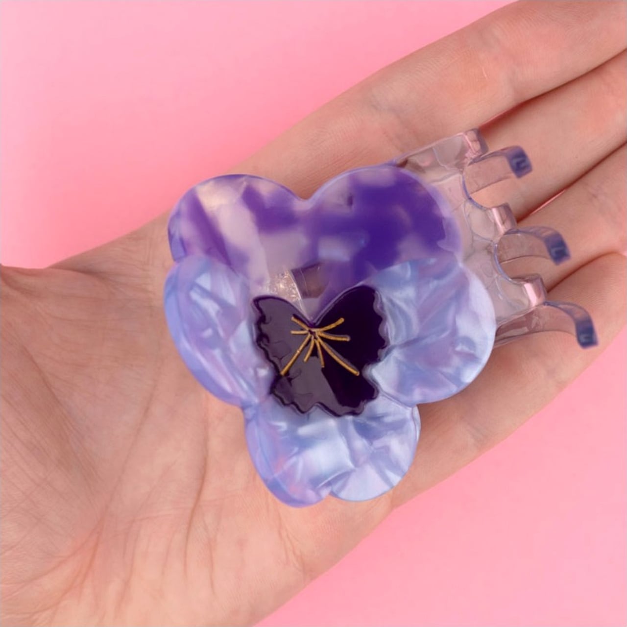 即納» Coucou Suzette Purple Pansy Hair Claw ククシュゼット ヘア