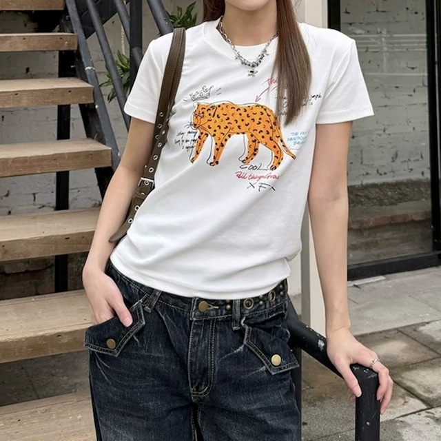 アニマルグラフィックスリムフィットTシャツ 2col R02452